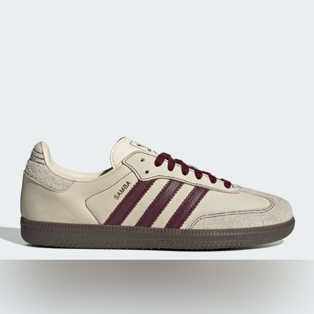 SAMBA OG SHOES
Color: Wonder White / Maroon / Putty Grey
Size: 7.5